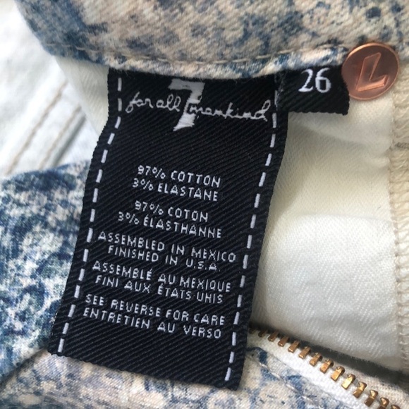 7 For All Mankind Indigo Snakeskin Python Stretch Skinny Jeans Size 26 - Picture 8 of 11